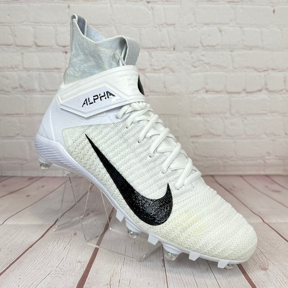 Nike Alpha Menace Elite 2 Flyknit White Football Cleats Mens Size 11 CI1530-100